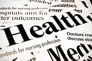 Newspaper headlines all dealing with health and medical issues